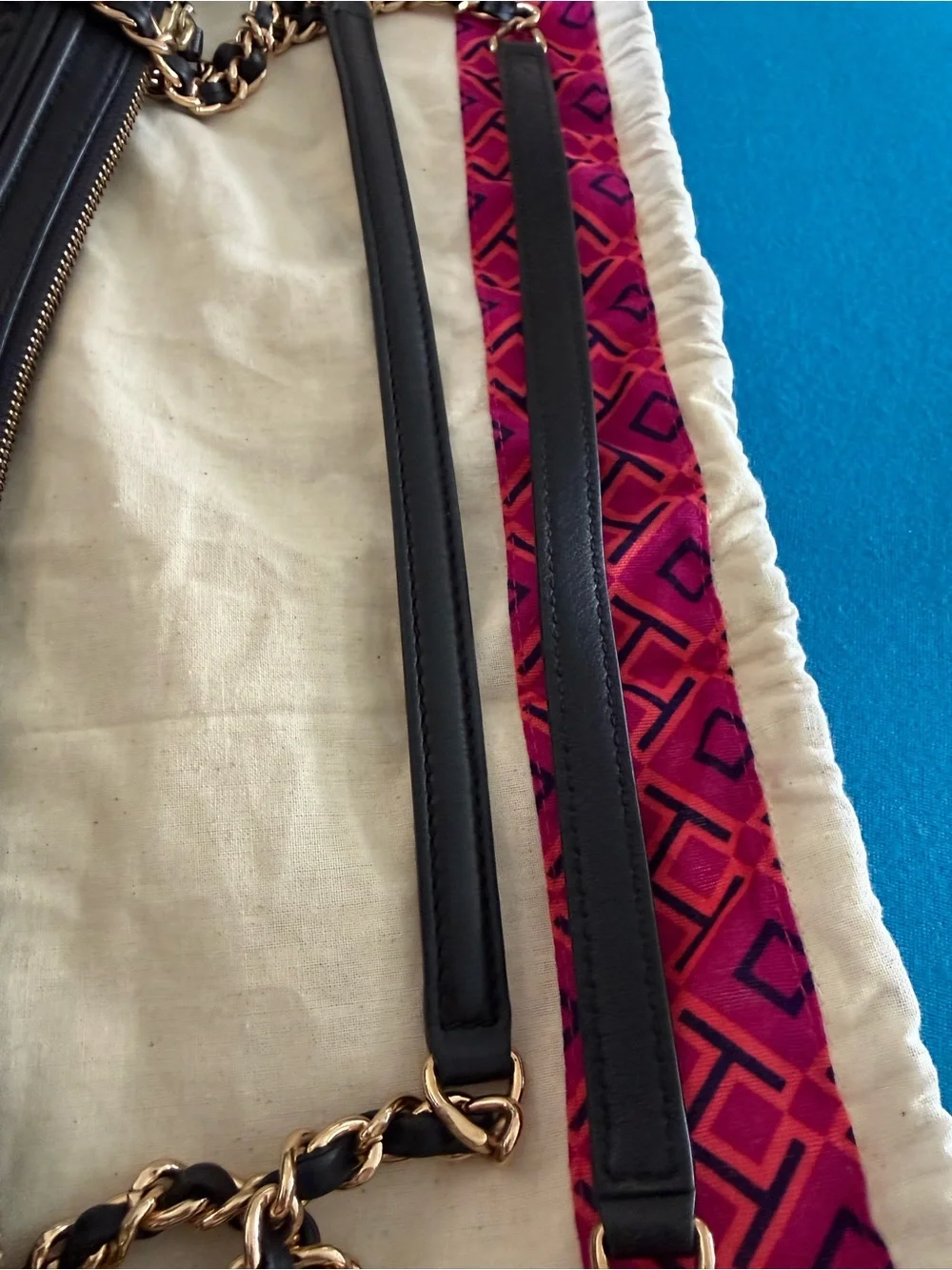 Tory Burch Fleming Black Quilted Leather